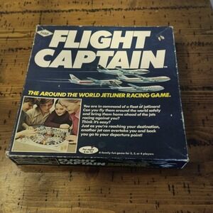 Vintage 1972 Flight Captain Board Game ES Lowe No 979 Jetliner Racing Game